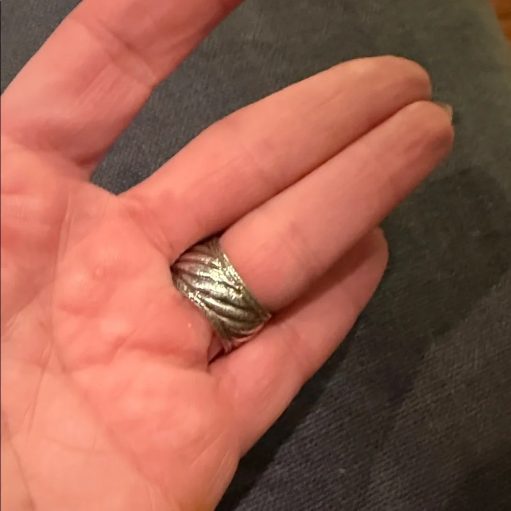 Silver Textured Ring - Picture 3 of 5